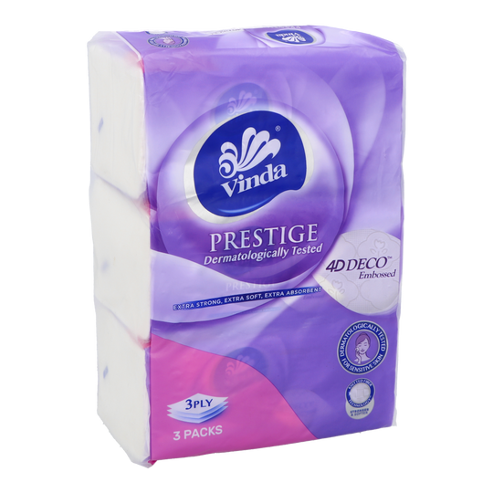 VINDA PRESTIGE 4D DECO EMBOSSED FACIAL TISSUE 3X110S M SIZE