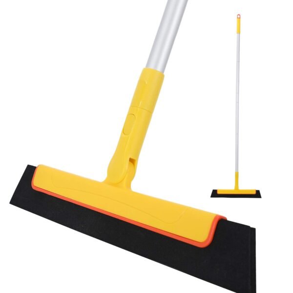 Floor Squeegee 130cm Broom Perfect for Shower Bathroom Kitchen Home Tile Pet Hair Fur Floor Marble Glass Window Water Foam Cleaning Long Adjustable Removable Handle Anti-Static Household