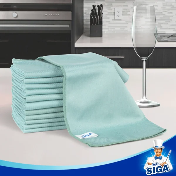 MR.SIGA Ultra Fine Microfiber Cloths for Glass Pack of 6